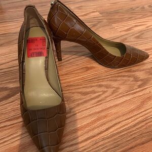 Michael Kors Brown Crocodile Pattern Heels
